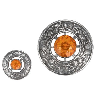Lot 325 - Set of Scottish Metal and Simulated Citrine...