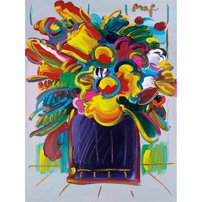 Lot 90 - Peter Max American, b. 1937 Abstract Flowers...