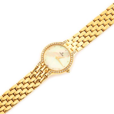 Lot 16 - Lady's Gold, Diamond and Mother-of-Pearl Wristwatch