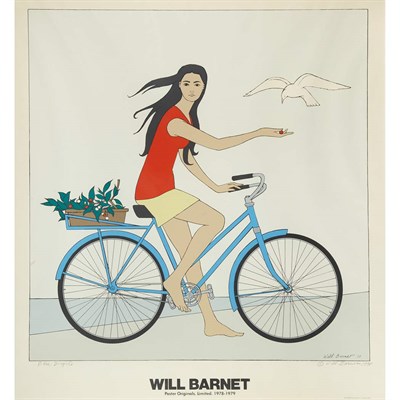 Lot 86 - Will Barnet BLUE BICYCLE Color screenprint...