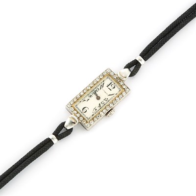 Lot 30 - Lady's Platinum and Diamond Wristwatch, Tiffany & Co.