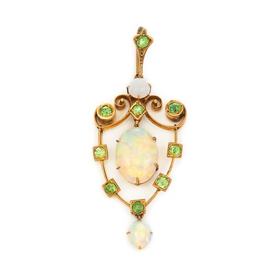 Lot 76 - Opal and Demantoid Garnet Pendant