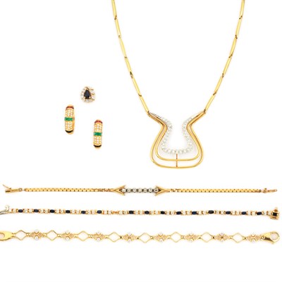 Lot 149 - Group of Assorted Gold and Diamond Jewelry