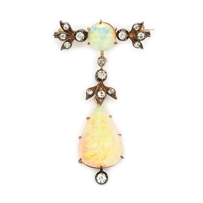Lot 81 - Antique Opal and Diamond Brooch