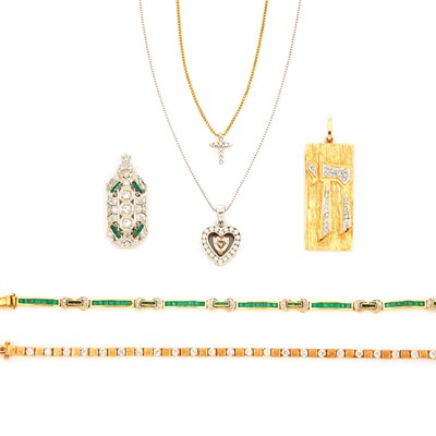 Lot 153 - Group of Assorted Gold, Platinum and Metal Jewelry
