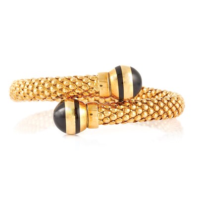 Lot 51 - Gold and Black Enamel Bracelet