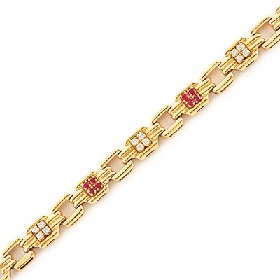 Lot 71 - Gold, Diamond and Ruby Bracelet