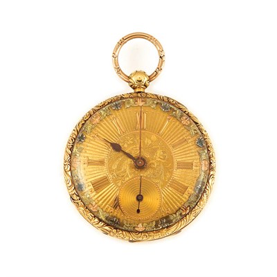 Lot 163 - Gentleman's Gold Open Face Pocket Watch