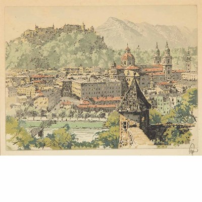 Lot 76 - Hans Figura SALZBURG Color etching and...