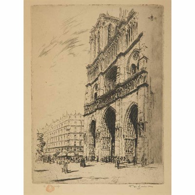 Lot 77 - Tavik F. Simon REIMS CATHEDRAL Etching, signed...