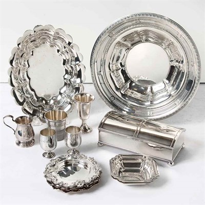 Lot 296 - Group of Silver and Silver Plated Table...