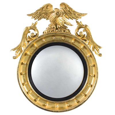 Lot 547 - Regency Partial Ebonized Gilt-Wood Convex...