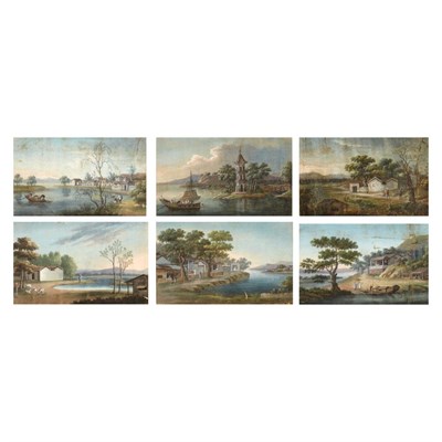 Lot 566 - China Trade School 19th Century Figures in...