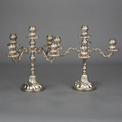 Lot 278 - Pair of Rococo Style Sterling Silver...