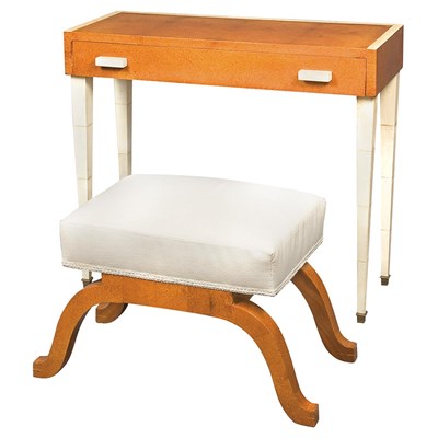 Lot 425 - Art Deco Birch and Shagreen Vanity Table and...