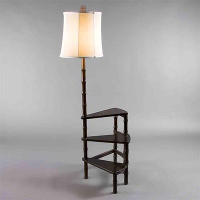 Lot 102 - Regency Style Stained Wood Library Floor Lamp...