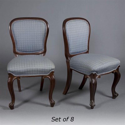 Lot 152 - Set of Eight Victorian Style Mahogany Dining...