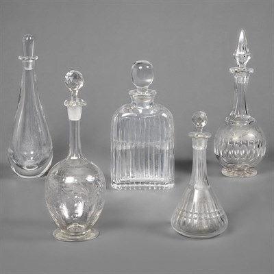 Lot 181 - Group of Twelve Colorless Glass Bottles and...