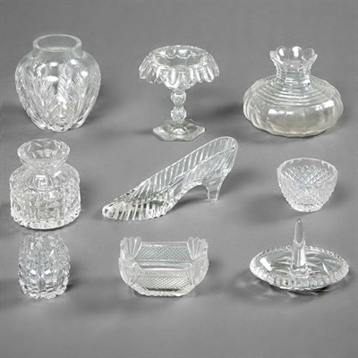 Lot 191 - Group of Colorless Glass Small Table Articles...