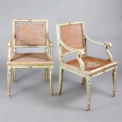 Lot 208 - Pair of Italian Neoclassical Painted and...