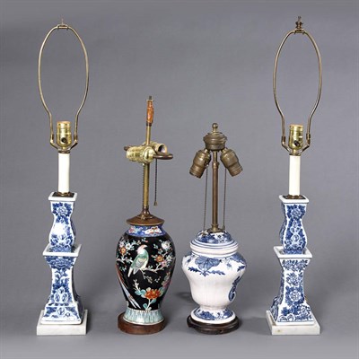 Lot 212 - Group of Four Asian Style Porcelain Lamps...