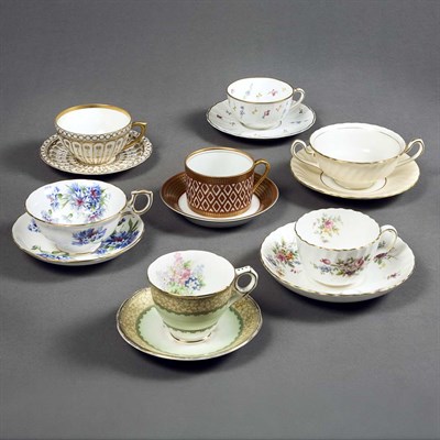 Lot 250 - Group of Porcelain Teacups, Cream Soup Cups...