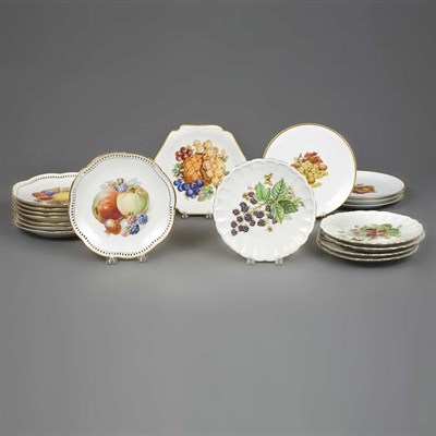 Lot 274 - Assembled Set of Porcelain Fruit Plates...