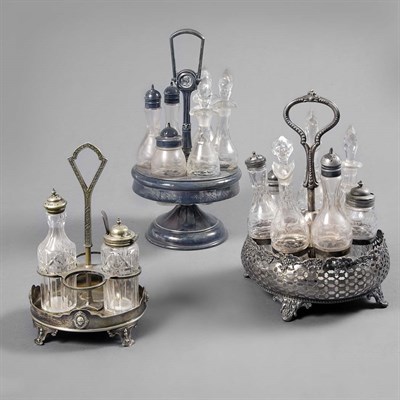Lot 286 - Group of Three Silver Plated Cruet Sets