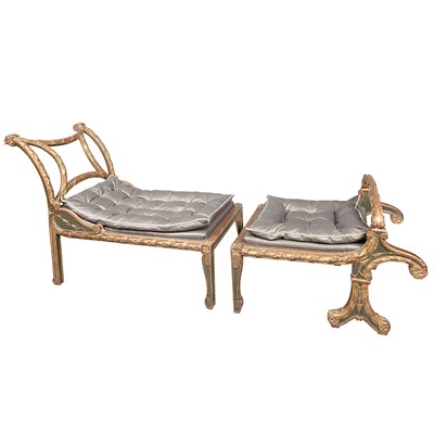 Lot 176 - Italian Neoclassical Style Gilt and Verdigris...