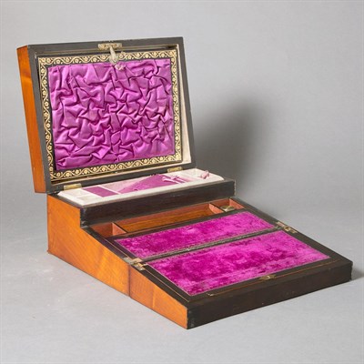 Lot 233 - Group of Three English Wood Writing Boxes 19th...