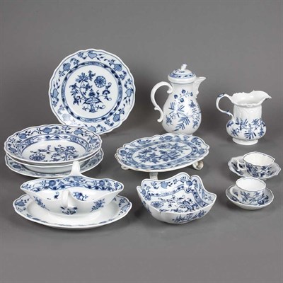 Lot 334 - Assembled Meissen Blue and White Porcelain...
