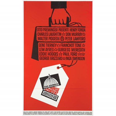 Lot 186 - [MOVIE POSTER] Advise & Consent. Poster for...