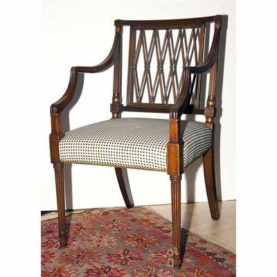 Lot 400 - Pair of English Mahogany Armchairs