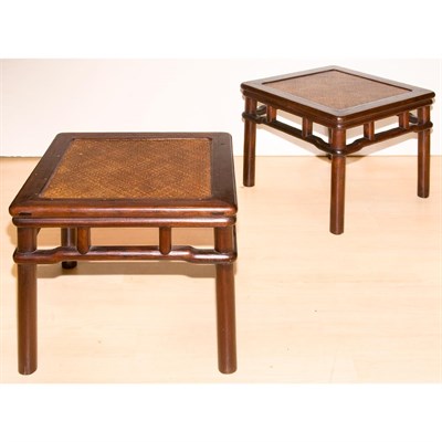 Lot 156 - Pair of Chinese Hardwood Side Tables Height 19...