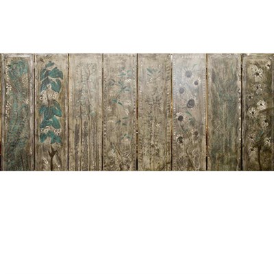 Lot 295 - Painted Wood Eight-Panel Screen Height 71...