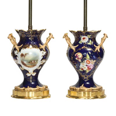 Lot 236 - Pair of English Porcelain Urns Possibly...