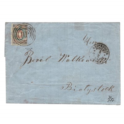 Lot 1015 - Poland Number One, 1860 10 k Blue and Rose on...
