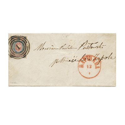 Lot 1016 - Poland Number One, 1860 10 k Blue and Rose on...