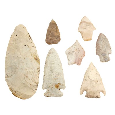 Lot 40 - Group of Seven Indian Artifacts Of various...