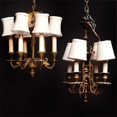 Lot 351 - Two Louis XVI Style Gilt-Metal Chandeliers;...