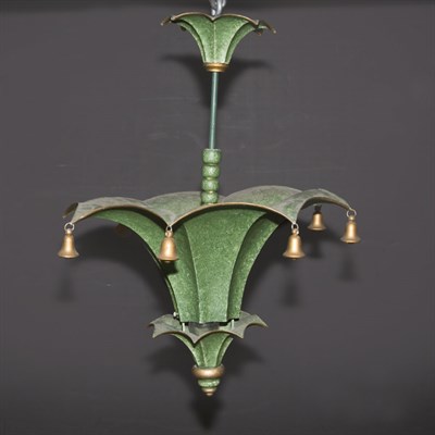 Lot 353 - Regency Style Green Painted Lantern Height 19...
