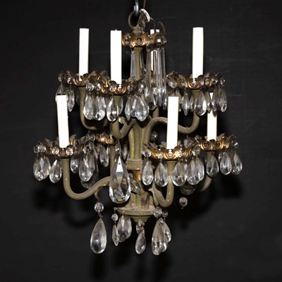 Lot 354 - Iron and Glass Eight-Light Chandelier Height...