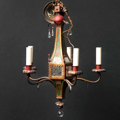 Lot 355 - Moroccan Style Painted Metal Five-Light...