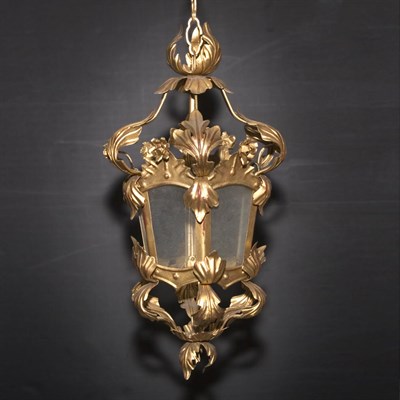 Lot 355 - Italian Style Gilt-Metal Lantern Height 19...