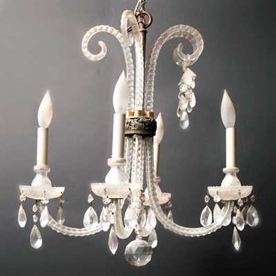Lot 357 - Georgian Style Glass Four-Light Chandelier...