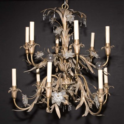 Lot 359 - French Gilt-Metal and Glass Eleven-Light...