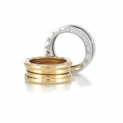 Lot 24 - Pair of Yellow and White Gold Band Rings, Bulgari