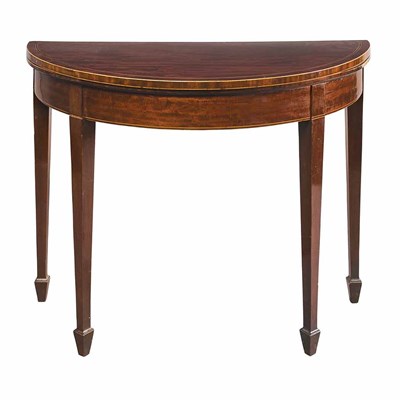 Lot 372 - George III Style Inlaid Mahogany Fold-Over...