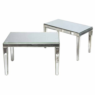 Lot 384 - Pair of Mirrored Side Tables Height 18 inches,...