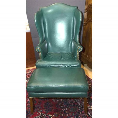 Lot 409 - George III Style Mahogany Wing Chair and...